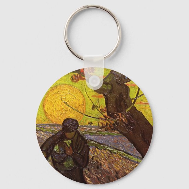 The Sower by Vincent van Gogh Keychain (Front)