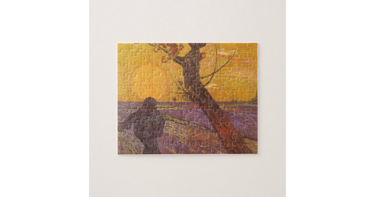 The Sower By Vincent Van Gogh Vintage Fine Art Jigsaw Puzzle
