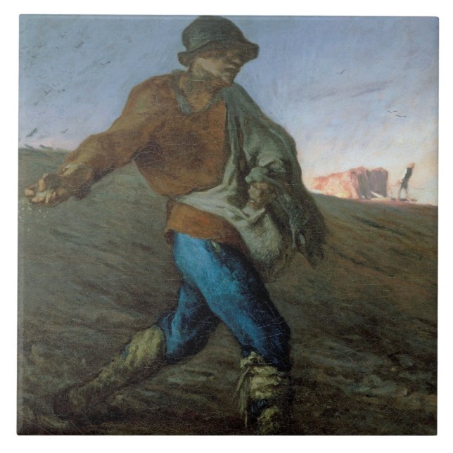 The Sower, Jean-Francois Millet Ceramic Tile (Front)
