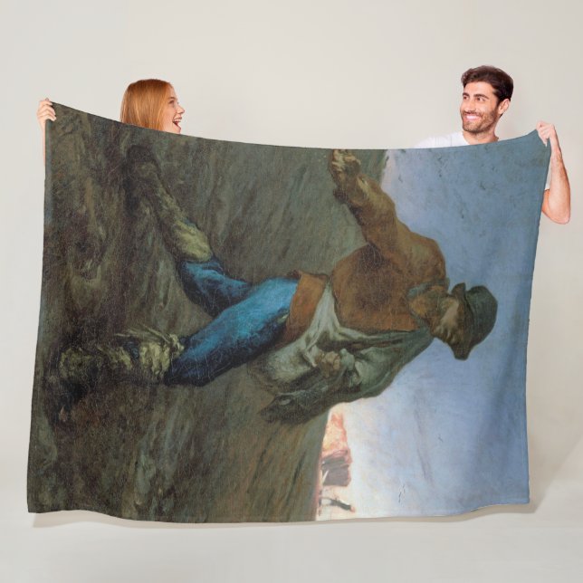 The Sower, Jean-Francois Millet Fleece Blanket (In Situ)