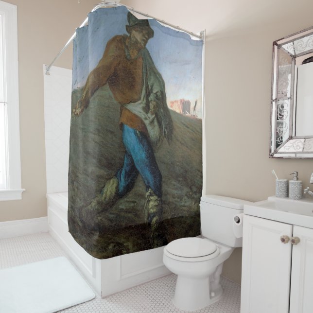 The Sower, Jean-Francois Millet Shower Curtain (In Situ)