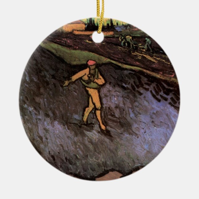 The Sower: Outskirts of Arles by Vincent van Gogh Ceramic Ornament (Front)