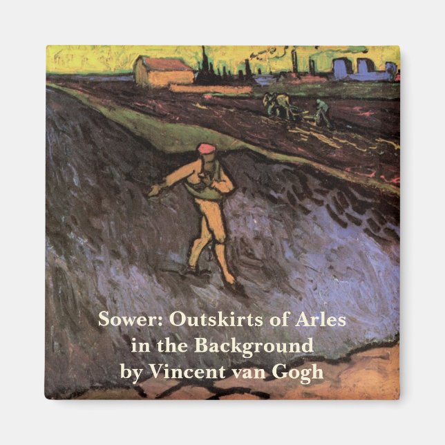 The Sower: Outskirts of Arles by Vincent van Gogh Magnet (Front)