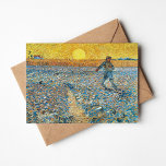 The Sower | Vincent Van Gogh Card<br><div class="desc">The Sower (1888) by Dutch post-impressionist artist Vincent Van Gogh. Original artwork is an oil on canvas. The landscape scene shows a farmer in an abstract field with the bright yellow sun in the background.

Use the design tools to add custom text or personalize the image.</div>