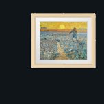 The Sower | Vincent van Gogh Framed Art<br><div class="desc">The Sower (1888) by Vincent van Gogh is a powerful Post-Impressionist painting that depicts a farmer sowing seeds in a vast field under a radiant yellow sky. The artwork reflects Van Gogh's admiration for rural labor and his fascination with the cycles of nature. The vivid color palette of golden yellows,...</div>