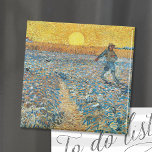 The Sower | Vincent Van Gogh Postcard Magnet<br><div class="desc">The Sower (1888) by Dutch post-impressionist artist Vincent Van Gogh. Original artwork is an oil on canvas. The landscape scene shows a farmer in an abstract field with the bright yellow sun in the background.

Use the design tools to add custom text or personalize the image.</div>