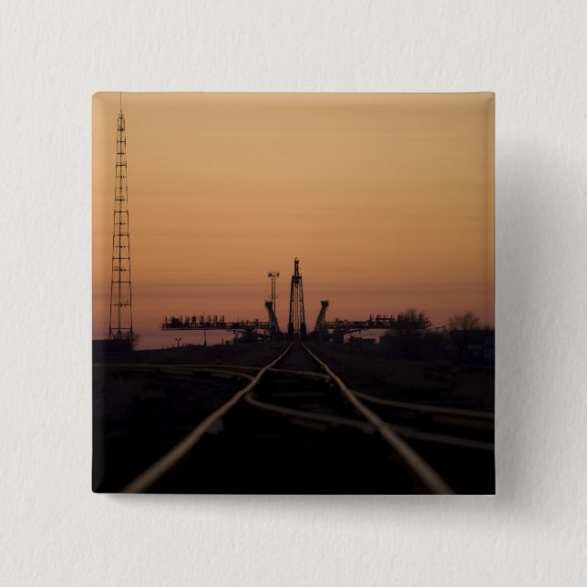 The Soyuz launch pad Pinback Button (Front)