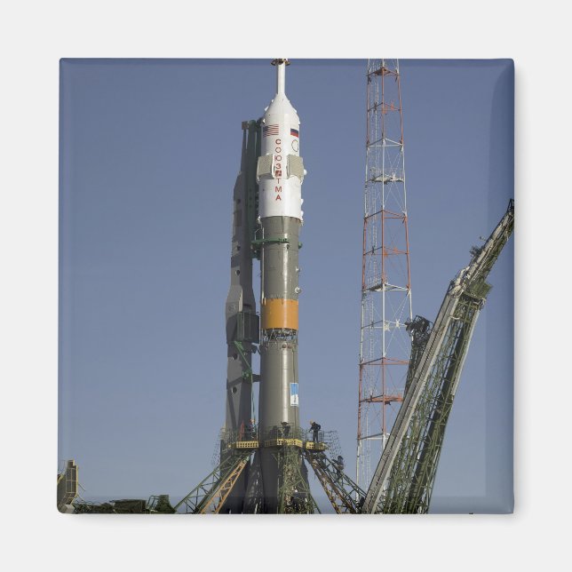 The Soyuz rocket is erected into position 2 Magnet (Front)