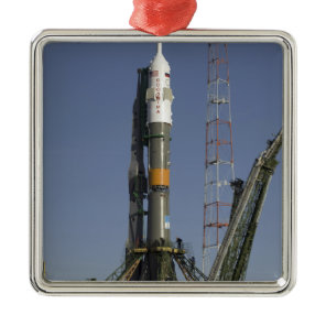 The Soyuz rocket is erected into position 2 Metal Ornament