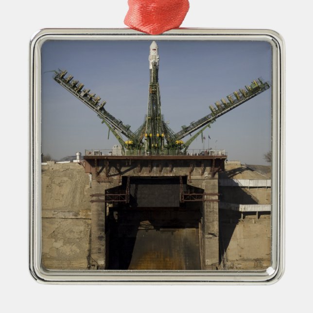 The Soyuz rocket is erected into position 3 Metal Ornament (Front)