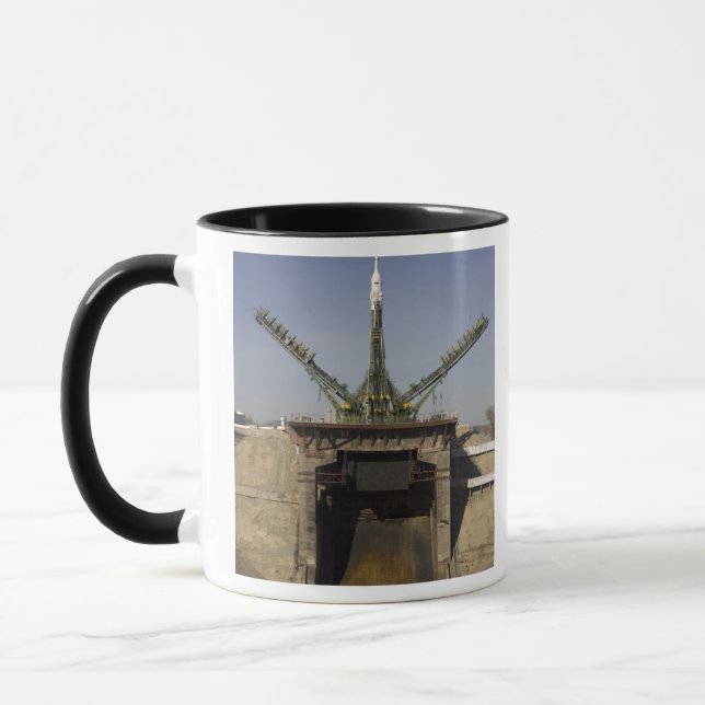The Soyuz rocket is erected into position 3 Mug (Left)