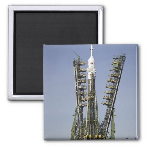 The Soyuz rocket is erected into position 4 Magnet