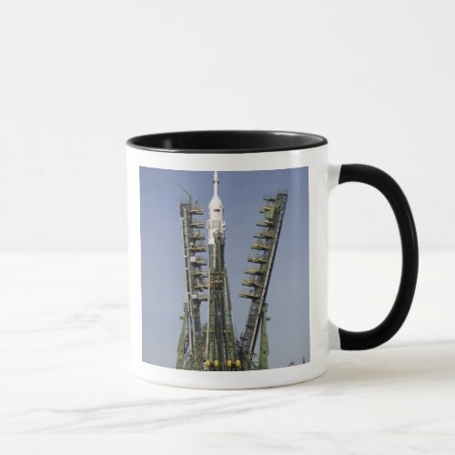 The Soyuz rocket is erected into position 4 Mug