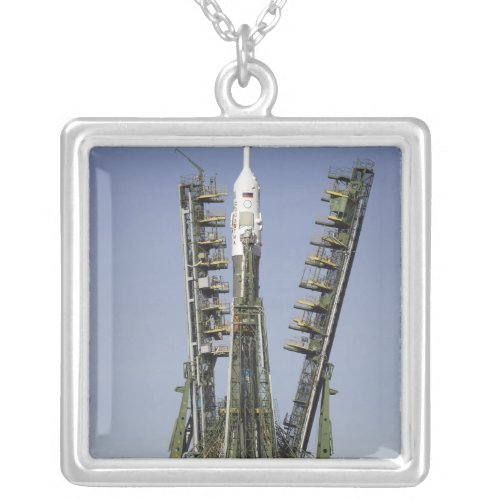 The Soyuz rocket is erected into position 4 Silver Plated Necklace