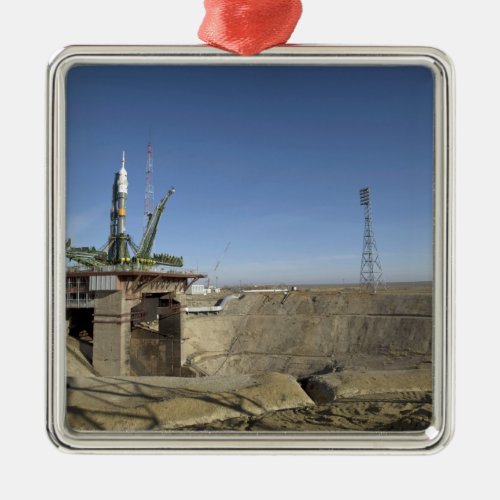 The Soyuz rocket is erected into position 5 Metal Ornament