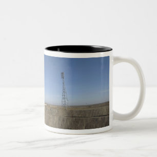 The Soyuz rocket is erected into position 5 Two-Tone Coffee Mug