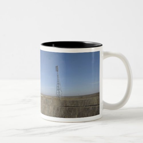 The Soyuz rocket is erected into position 5 Two_Tone Coffee Mug