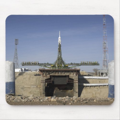 The Soyuz rocket is erected into position 6 Mouse Pad