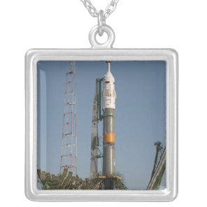 The Soyuz rocket shortly after arrival Silver Plated Necklace