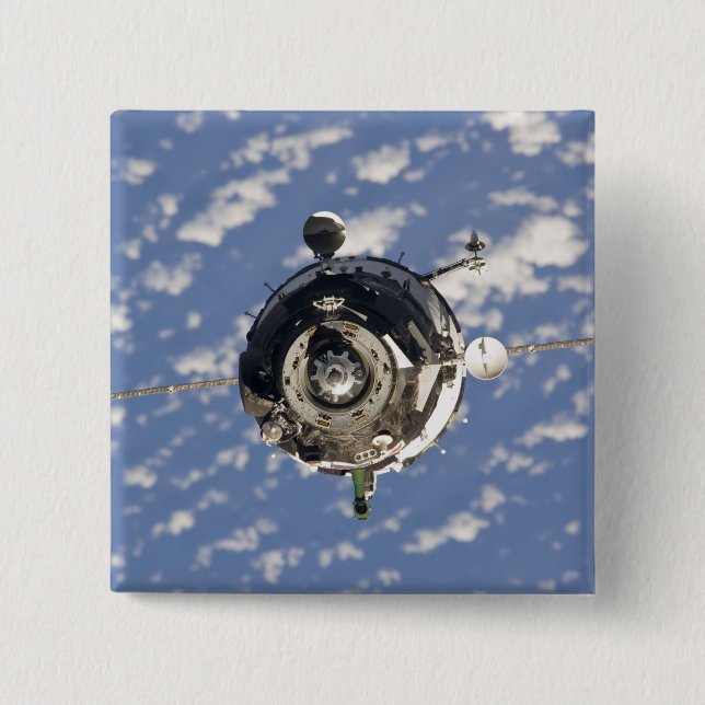 The Soyuz TMA-01M spacecraft Pinback Button (Front)