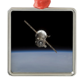 The Soyuz TMA-11 spacecraft above Earth's horiz Metal Ornament