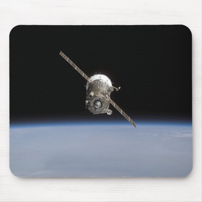 The Soyuz TMA-11 spacecraft above Earth's horiz Mouse Pad (Front)