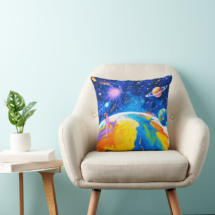 the space moved by music throw pillow