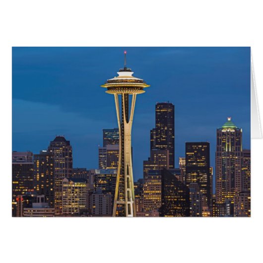 The Space Needle and downtown Seattle Cards (Front Horizontal)