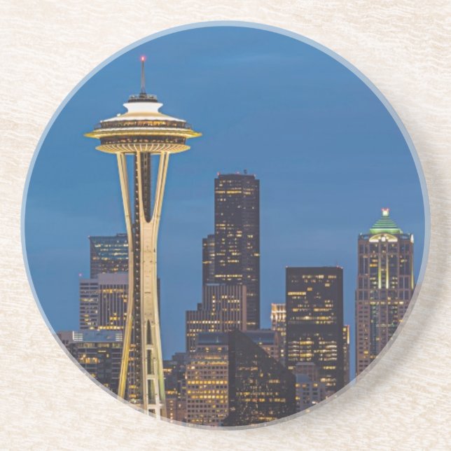 The Space Needle and downtown Seattle Coaster (Front)