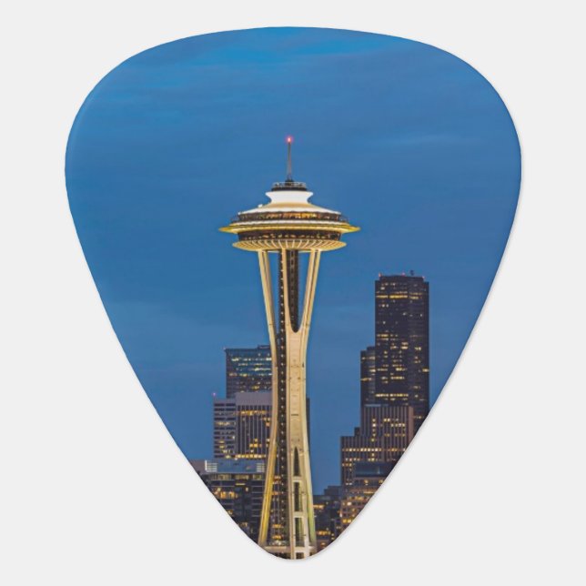 The Space Needle and downtown Seattle Guitar Pick (Front)