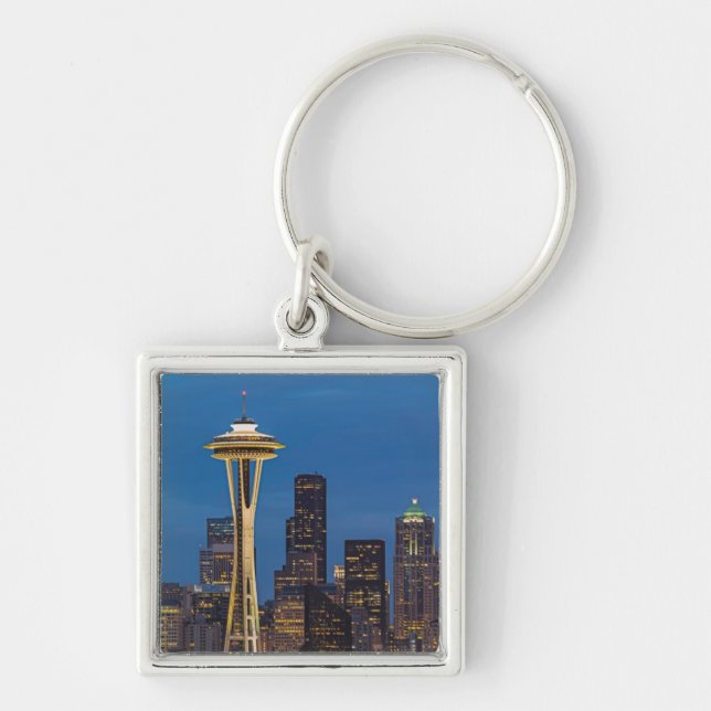 The Space Needle and downtown Seattle Keychain (Front)