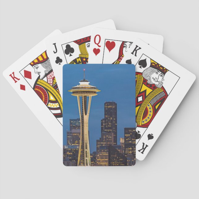 The Space Needle and downtown Seattle Poker Cards (Back)