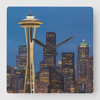The Space Needle and downtown Seattle Square Wall Clock