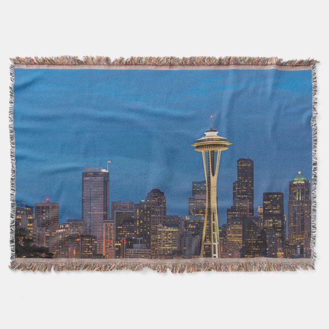 The Space Needle and downtown Seattle Throw Blanket (Front)