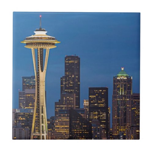 The Space Needle and downtown Seattle Tile