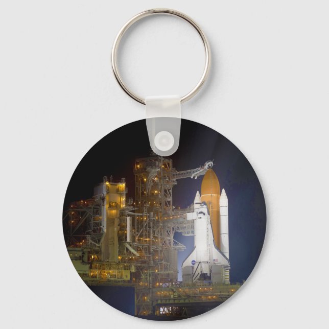 The Space Shuttle Discovery at Launch Pad 39A Keychain (Front)
