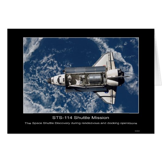 The Space Shuttle Discovery rendezvous and docking Cards (Front Horizontal)