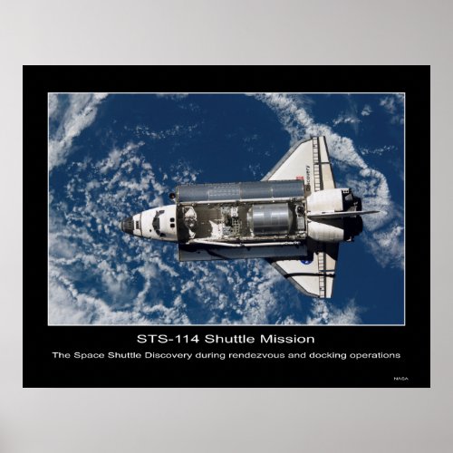 The Space Shuttle Discovery rendezvous and docking Poster