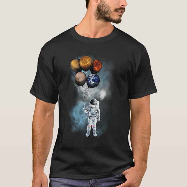 The Spaceman'S Trip Astronaut Space Planets Long S T-Shirt (Front)