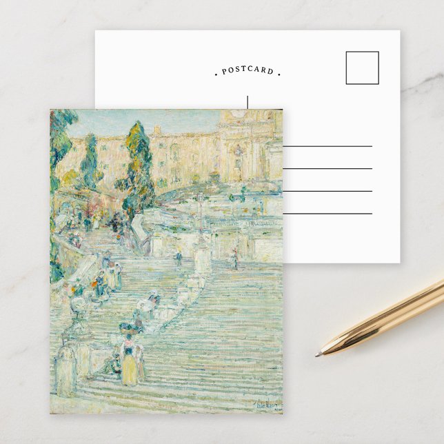 The Spanish Stairs, Rome | Childe Hassam Postcard (Creator Uploaded)