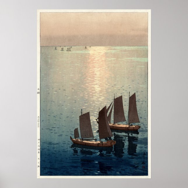 The Sparkling Sea by Hiroshi Yoshida Poster (Front)