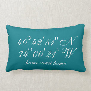 The Special Places   Geographical Coordinates Lumbar Pillow