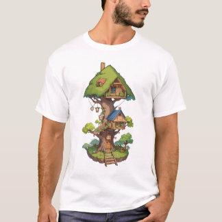 The special tree house for fairies and gnomes in t T-Shirt
