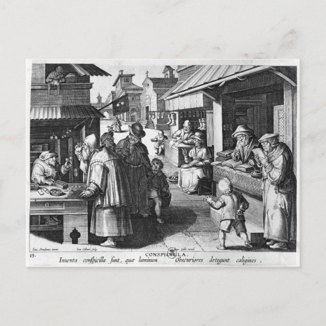 The Spectacles Seller, engraved by Jan Collaert Postcard (Front)