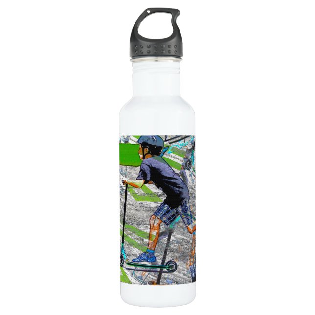 The Speedster - Stunt Scooter   Stainless Steel Water Bottle (Front)