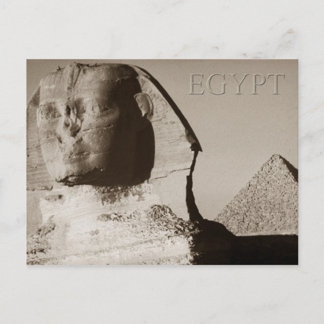 The Sphinx and the Pyramid of Menkaure, Egypt Postcard (Front)