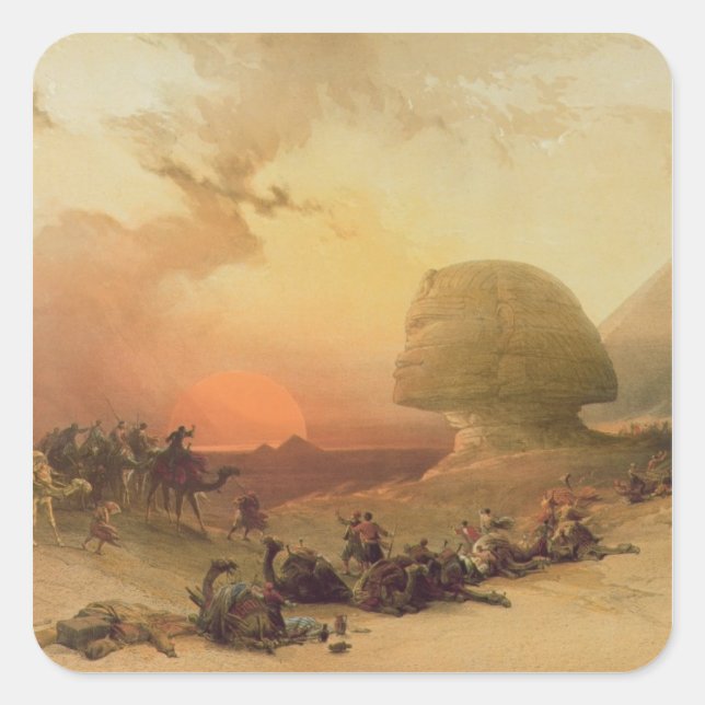 The Sphinx at Giza Square Sticker (Front)