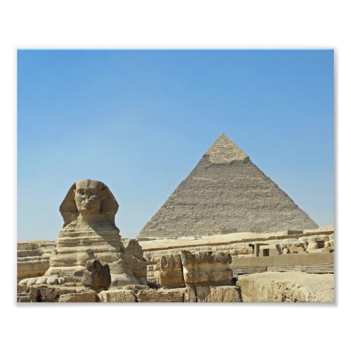 The Sphinx with Pyramids Photo Print