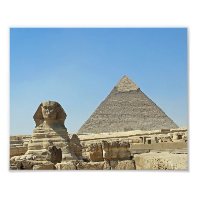 The Sphinx with Pyramids Photo Print (Front)