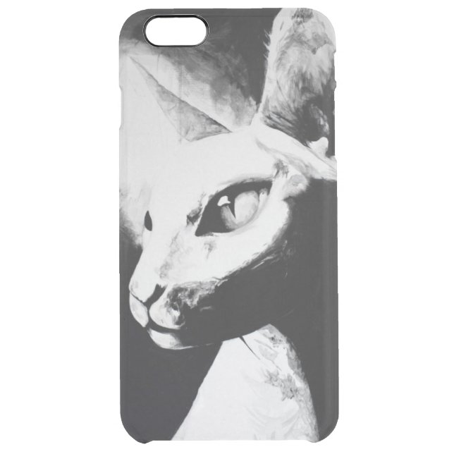 The Sphynx Cat Feline Art iPhone 6+ Clear Case (Back)